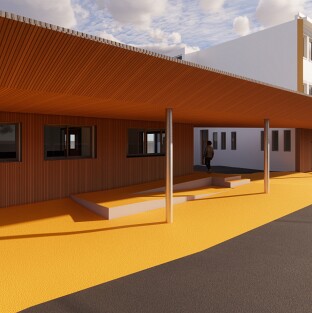 RENOVATION D'UN COLLEGE A NANTES Rénovation du Collège Chantenais, aménagement du foyer des élèves, Préau, atelier, cuisine, NANTES